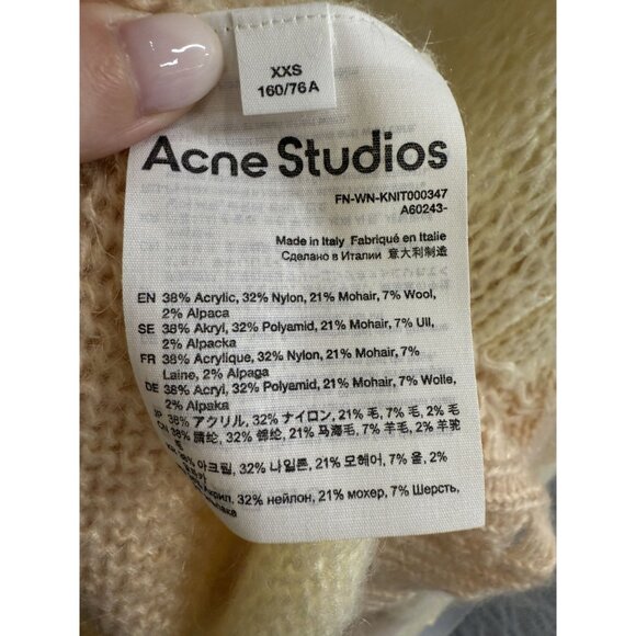 Distressed Knit Beige & Cream Stripe Sweater XXS By Acne Studios - Picture 4 of 9